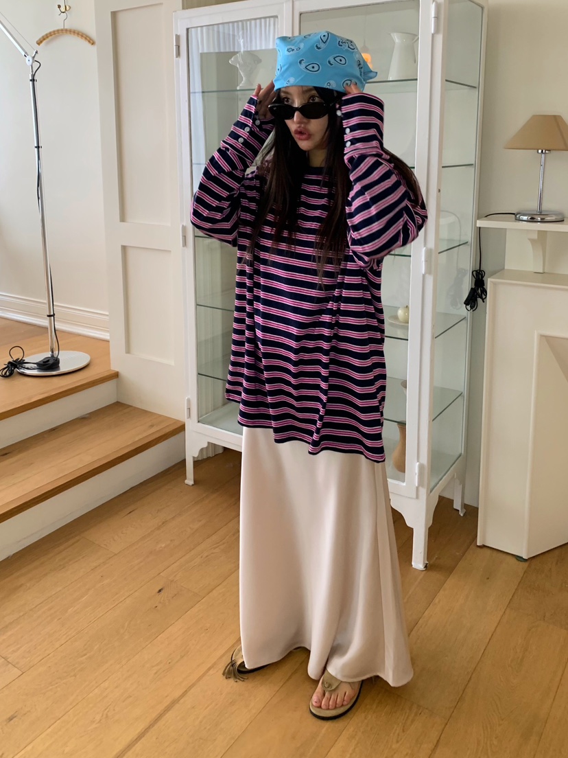 LIKEVAM韓國直郵女士新款休閑26春夏職業人氣時尚長袖T恤LIKEVAM長袖T恤