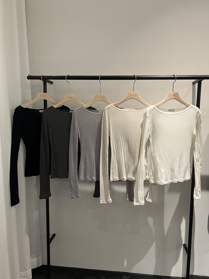 BOWIE韓國直郵女士新品推薦人氣職業26春夏真品休閑長袖T恤BOWIE長袖T恤