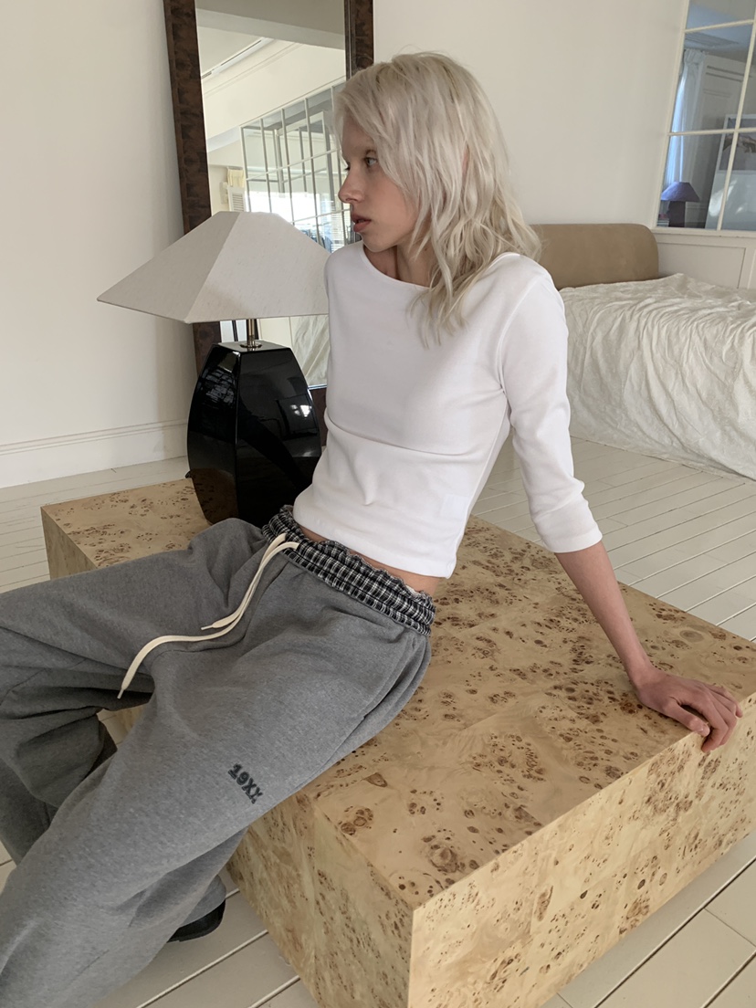 BOWIE韓國代購女士新品時尚推薦真品26春夏人氣休閑褲格子BOWIE休閑褲