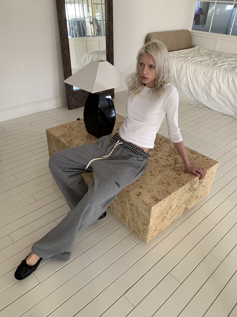 BOWIE韓國代購女士新品時尚推薦真品26春夏人氣休閑褲格子BOWIE休閑褲