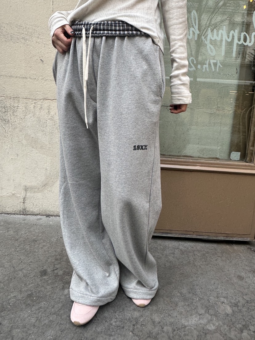 BOWIE韓國代購女士新品時尚推薦真品26春夏人氣休閑褲格子BOWIE休閑褲