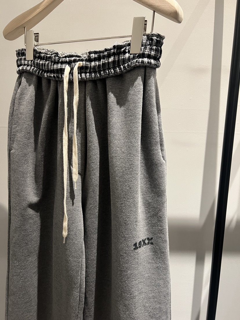 BOWIE韓國代購女士新品時尚推薦真品26春夏人氣休閑褲格子BOWIE休閑褲