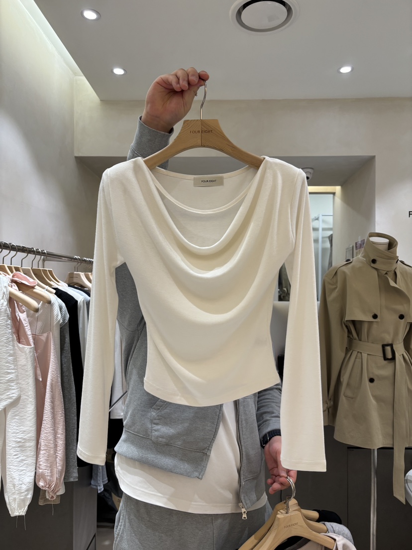 FOUREIGHT東大門實拍女裝新款推薦休閑真品職業26春夏長袖T恤FOUR EIGHT長袖T恤圖色1