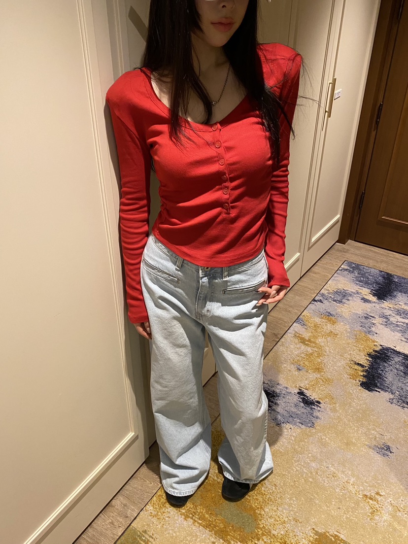 FOUREIGHT東大門直郵女士新款職業休閑26春夏真品長袖T恤FOUR EIGHT長袖T恤