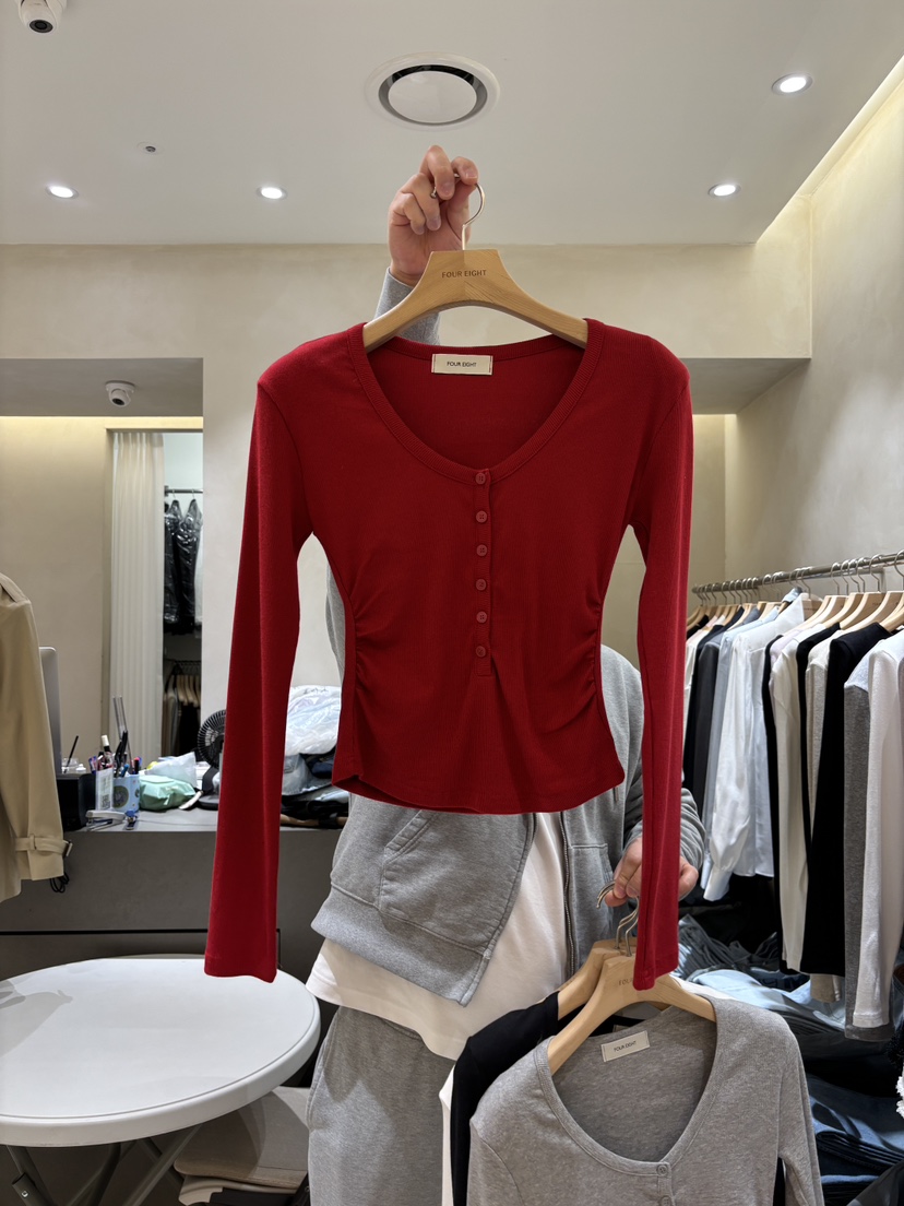 FOUREIGHT東大門直郵女士新款職業休閑26春夏真品長袖T恤FOUR EIGHT長袖T恤圖色2