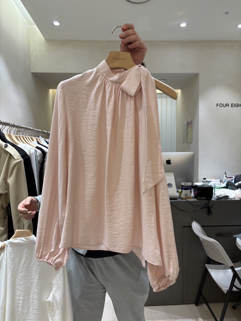 FOUREIGHT韓國直郵女裝新款職業時尚真品26春夏襯衫蕾絲衫系帶FOUR EIGHT襯衫/蕾絲衫圖色2