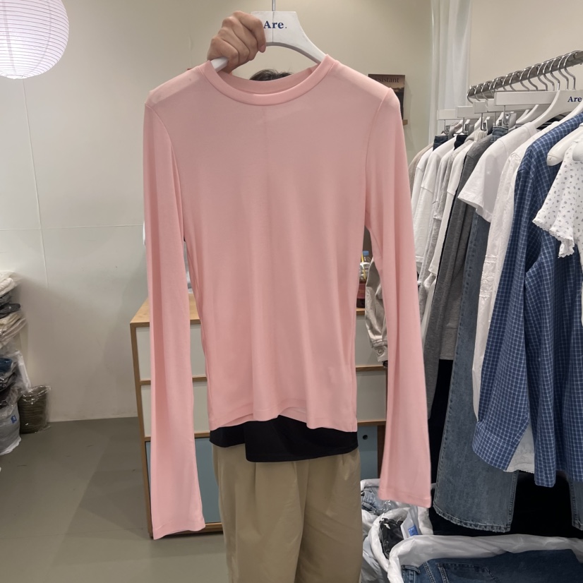 ARE東大門直郵女裝新款推薦人氣真品時尚熱賣長袖T恤天絲ARE YOU/ARE長袖T恤圖色1