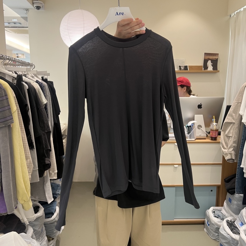 ARE東大門直郵女裝新款推薦人氣真品時尚熱賣長袖T恤天絲ARE YOU/ARE長袖T恤圖色4
