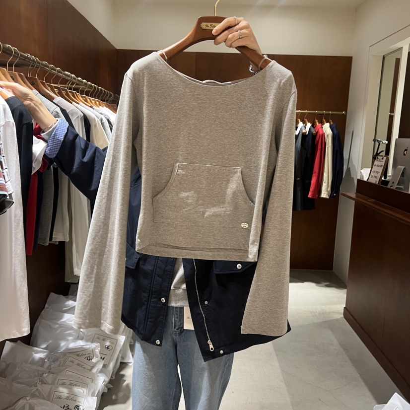 HEBON韓國代購女裝新品真品職業時尚休閑26春夏長袖T恤連帽衫HEBON長袖T恤圖色2