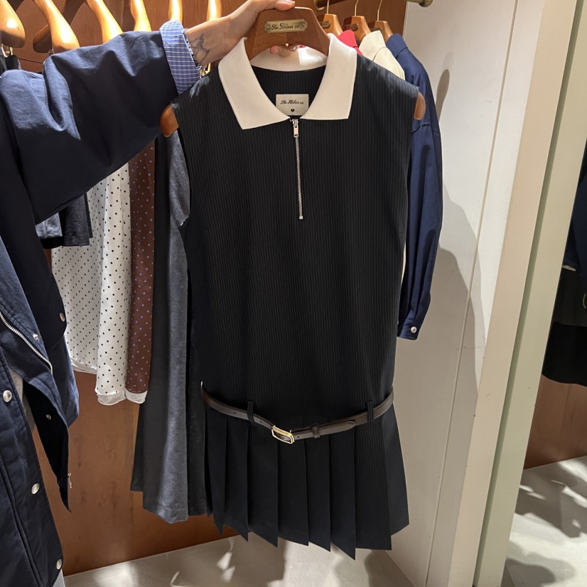 HEBON韓國代購女裝新款熱賣休閑職業人氣真品連衣裙不含腰帶HEBON連衣裙圖色2