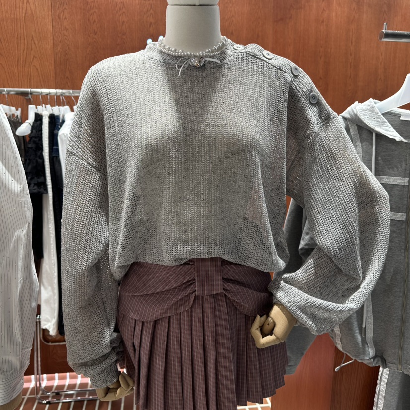 ILLO/MOCI韓國代購女士新款真品時尚推薦職業針織衫紐扣ILLO/MOCI針織衫圖色1