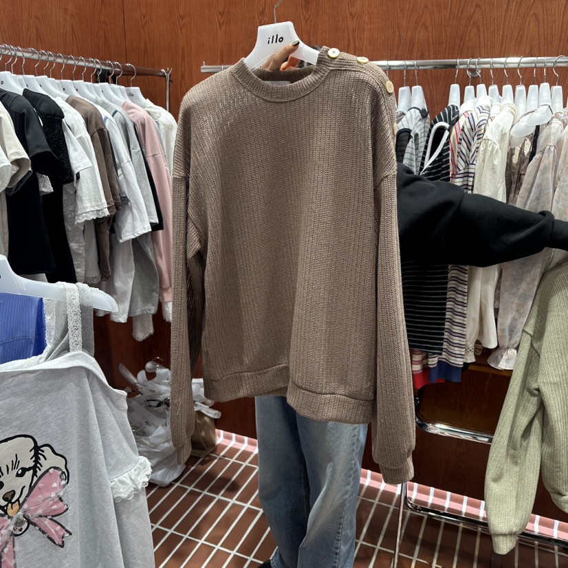 ILLO/MOCI韓國代購女士新款真品時尚推薦職業針織衫紐扣ILLO/MOCI針織衫圖色4
