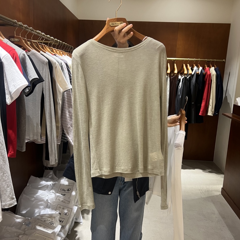 HEBON東大門代購女裝新款人氣職業時尚推薦休閑長袖T恤透明HEBON長袖T恤圖色2