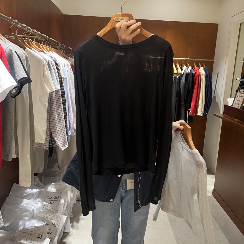 HEBON東大門代購女裝新款人氣職業時尚推薦休閑長袖T恤透明HEBON長袖T恤圖色4