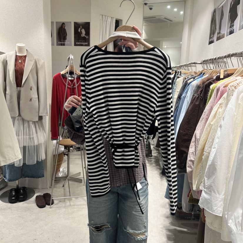 SSEMIENNE東大門代購女裝新品推薦休閑真品長袖T恤假兩件SSENIQUE長袖T恤