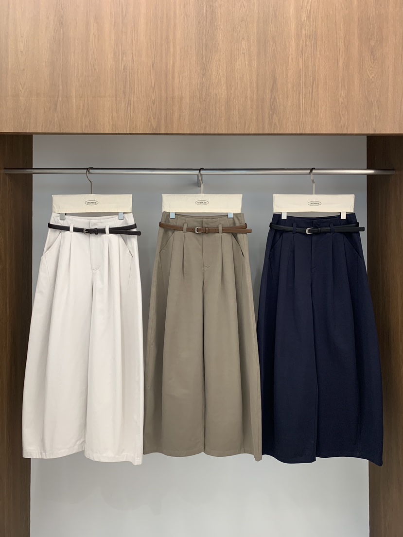 ONE MONE韓國代購女裝新品熱賣26春夏真品休閑褲不含腰帶ONE MONE休閑褲