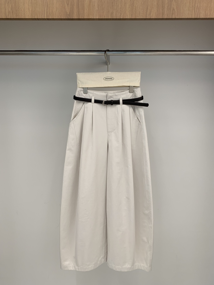 ONE MONE韓國代購女裝新品熱賣26春夏真品休閑褲不含腰帶ONE MONE休閑褲圖色1