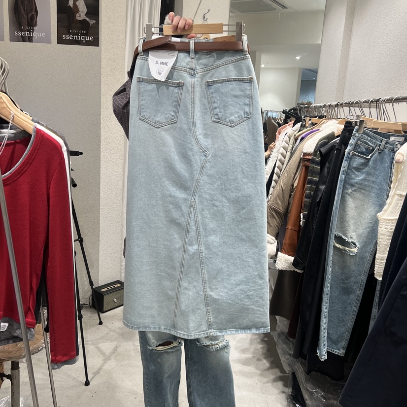 SSEMIENNE東大門實拍女裝新款26春夏半身裙中短裙不含腰帶長款SSENIQUE半身裙/中短裙