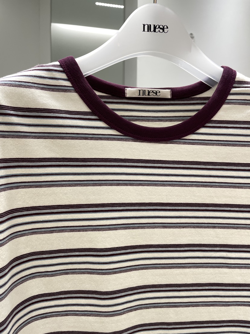 NUESE東大門實拍女士新款人氣推薦休閑熱賣26春夏T恤條紋NUESET恤