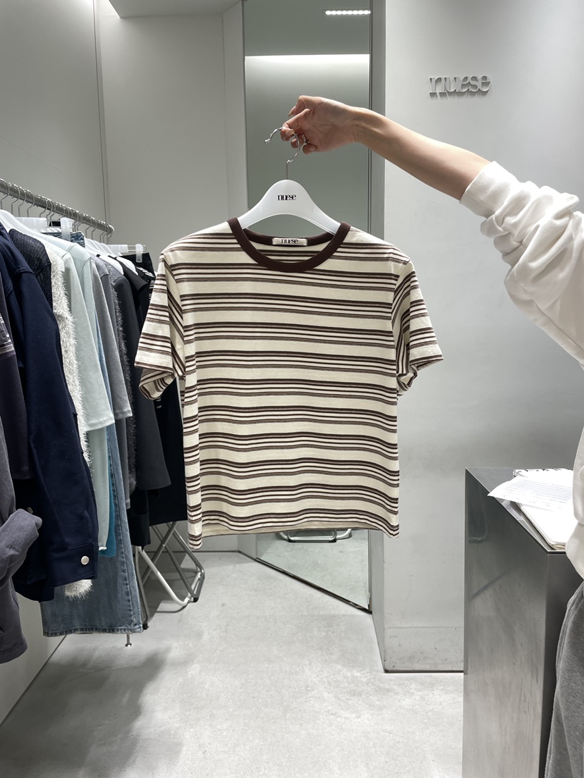 NUESE東大門實拍女士新款人氣推薦休閑熱賣26春夏T恤條紋NUESET恤圖色2