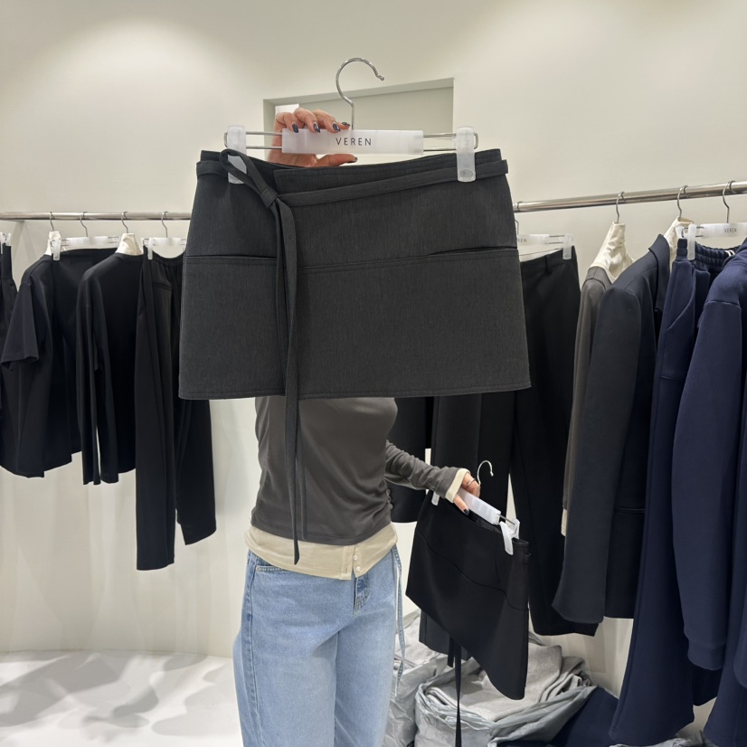 VEREN韓國代購女裝新品時尚人氣熱賣推薦真品休閑26春夏短裙VEREN短裙圖色1墨色