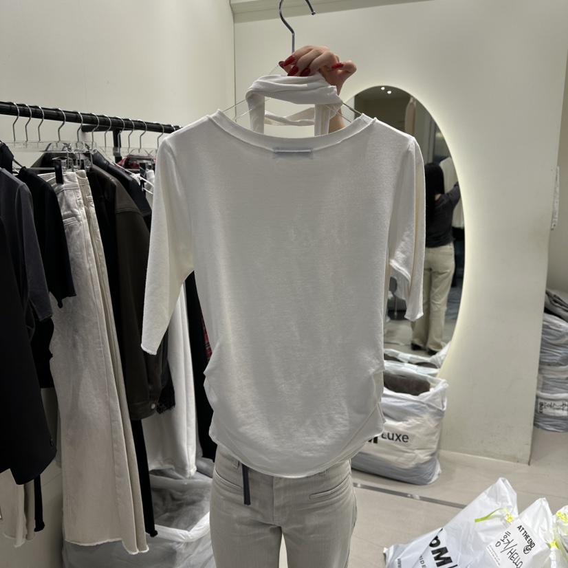 AT THE END東大門代購女士新款人氣推薦熱賣職業T恤含圍巾AT THE ENDT恤