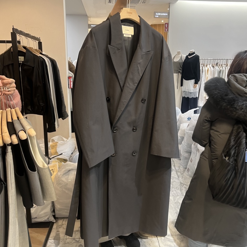 LA MAGIE FEMME東大門代購女裝新款真品長款風衣含腰帶Lamagie Femme長款風衣圖色2