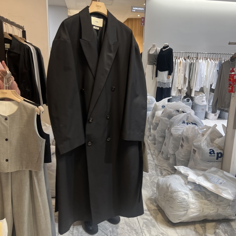 LA MAGIE FEMME東大門代購女裝新款真品長款風衣含腰帶Lamagie Femme長款風衣圖色3