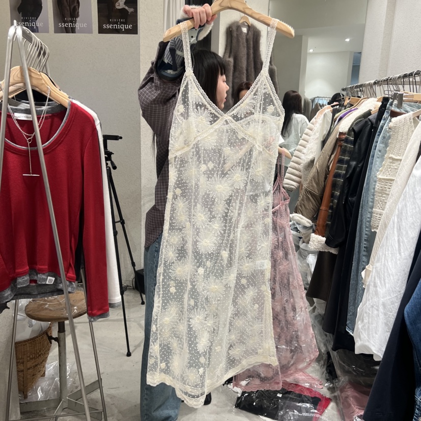 SSEMIENNE韓國直郵女士新款職業人氣休閑26春夏連衣裙格子絨SSENIQUE連衣裙圖色1