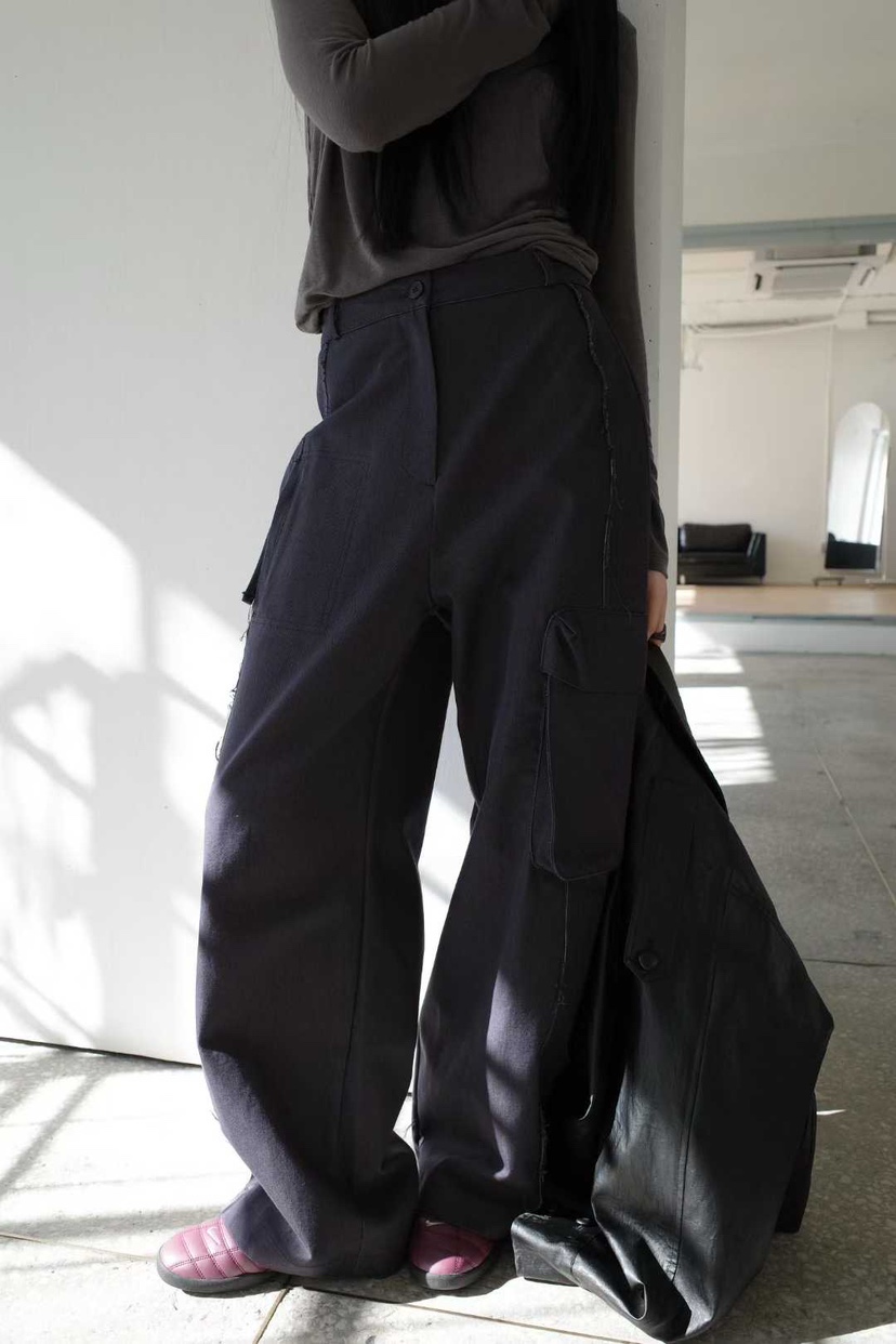 SOLD OUT東大門直郵女裝新品26春夏熱賣休閑褲工裝褲拉鏈SOLD OUT休閑褲