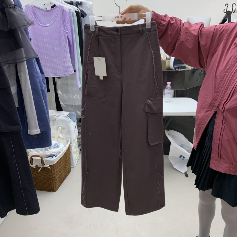 SOLD OUT東大門直郵女裝新品26春夏熱賣休閑褲工裝褲拉鏈SOLD OUT休閑褲圖色2