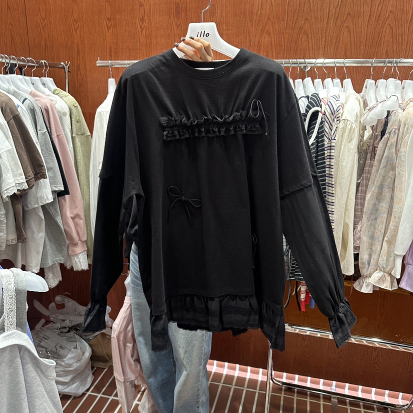 ILLO/MOCI韓國直郵女士新款職業熱賣真品26春夏長袖T恤荷葉邊ILLO/MOCI長袖T恤圖色4