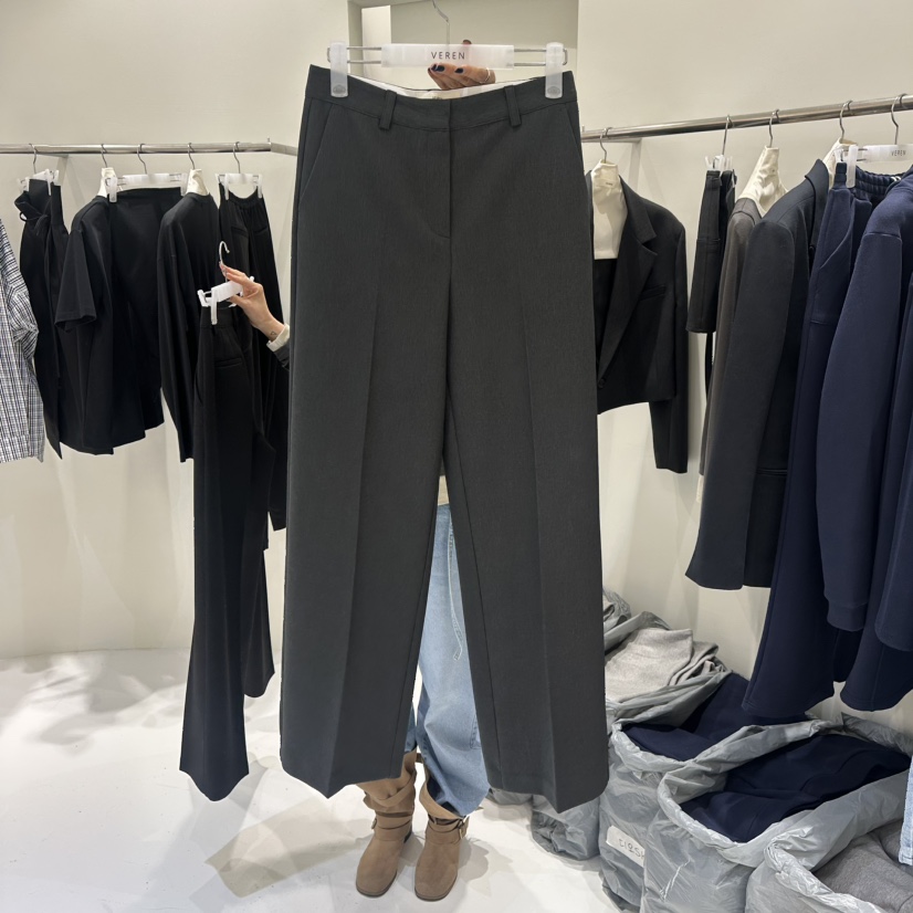 VEREN韓國代購女裝新款26春夏時尚真品人氣熱賣職業休閑褲VEREN休閑褲圖色1墨色
