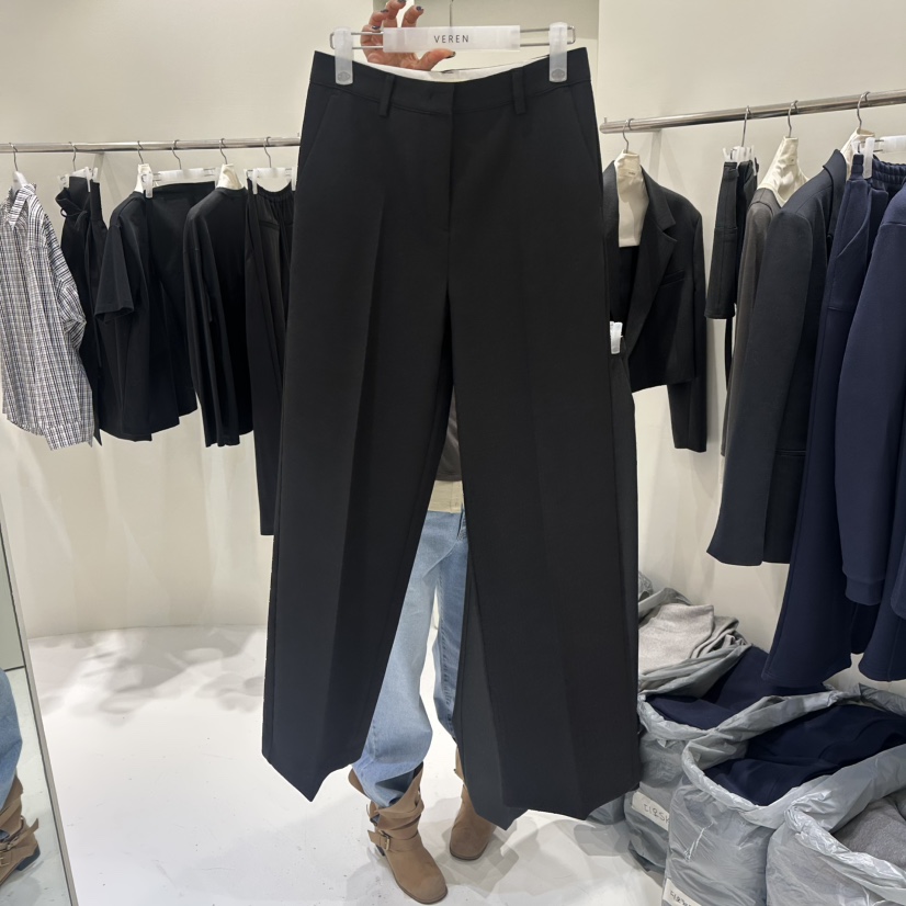 VEREN韓國代購女裝新款26春夏時尚真品人氣熱賣職業休閑褲VEREN休閑褲圖色2黑色