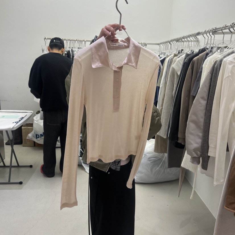 PADO韓國代購女士新品熱賣26春夏時尚推薦休閑職業長袖T恤PADO長袖T恤圖色1