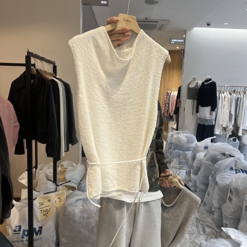 LA MAGIE FEMME韓國代購女士新品26春夏吊帶背心含腰繩高領Lamagie Femme吊帶/背心