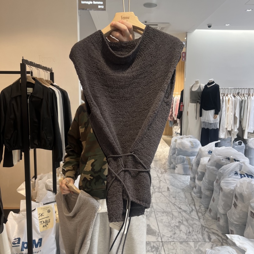 LA MAGIE FEMME韓國代購女士新品26春夏吊帶背心含腰繩高領Lamagie Femme吊帶/背心圖色3