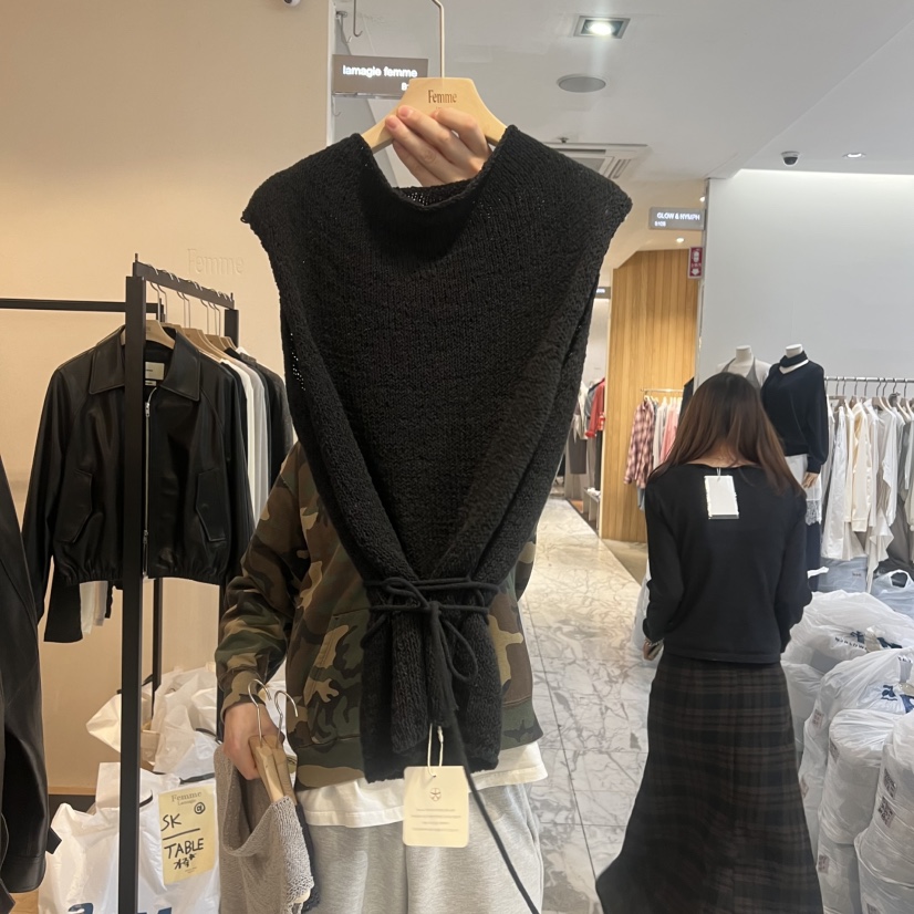 LA MAGIE FEMME韓國代購女士新品26春夏吊帶背心含腰繩高領Lamagie Femme吊帶/背心圖色4