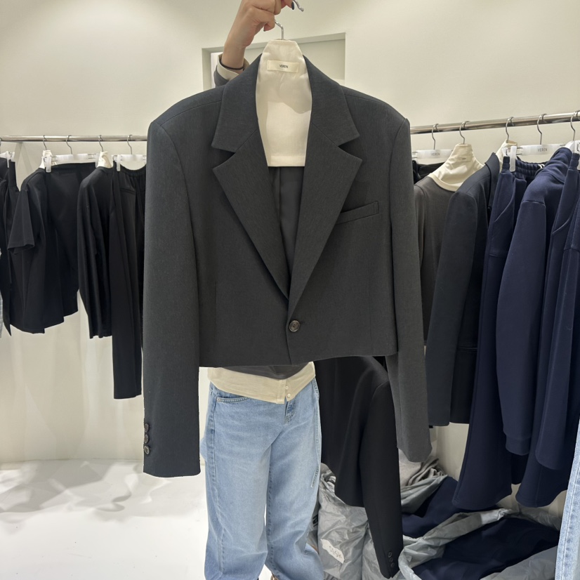 VEREN韓國直郵女士新款熱賣真品26春夏職業推薦人氣休閑夾克VEREN夾克圖色1墨色