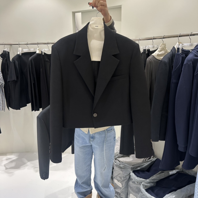 VEREN韓國直郵女士新款熱賣真品26春夏職業推薦人氣休閑夾克VEREN夾克圖色2黑色