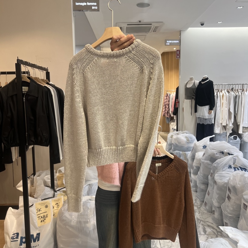 LA MAGIE FEMME東大門代購女士新款熱賣休閑職業針織衫V領Lamagie Femme針織衫