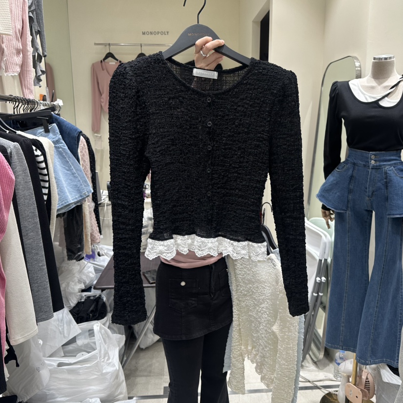 MONOPOLY東大門實拍女裝新品時尚推薦熱賣職業襯衫蕾絲衫MONO_POLY襯衫/蕾絲衫圖色2