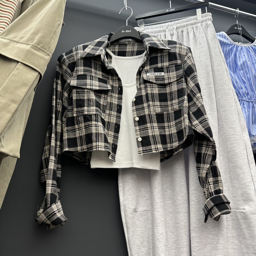 A-DEL韓國代購女士新款26春夏推薦熱賣襯衫蕾絲衫不含內搭A-DEL襯衫/蕾絲衫圖色1