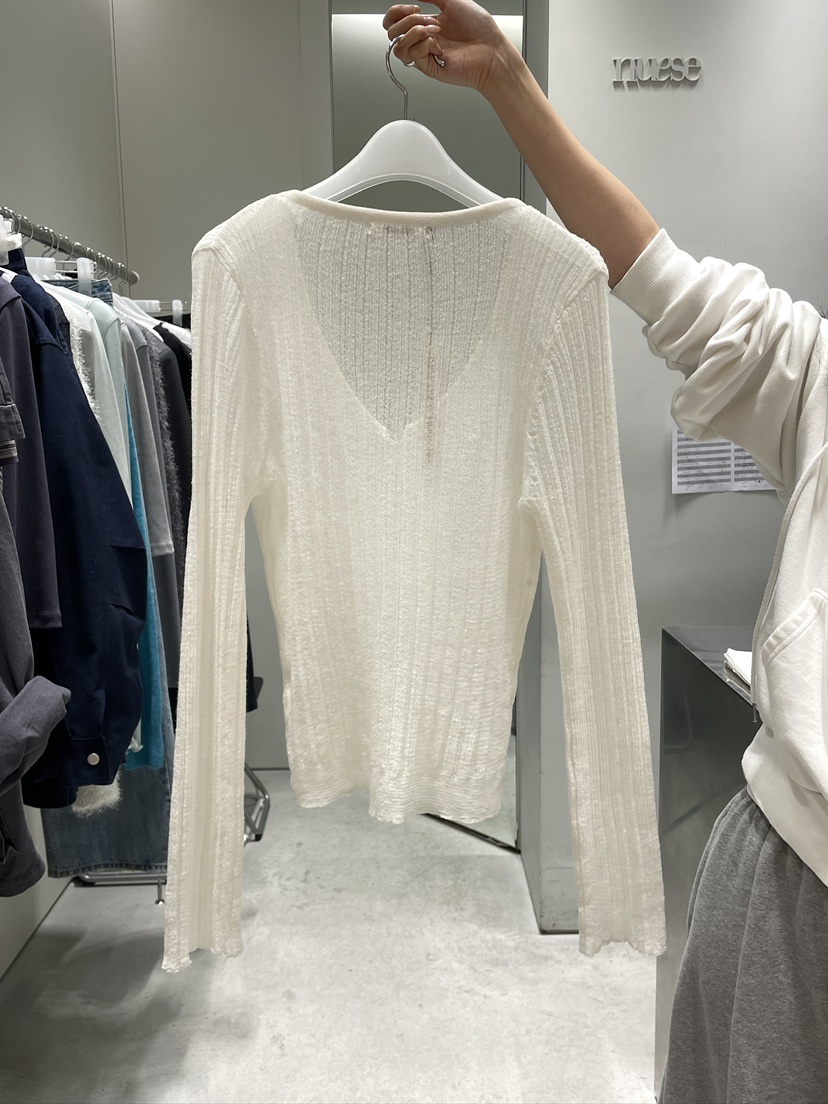 NUESE東大門直郵女士新款真品人氣職業26春夏針織衫修身羅紋NUESE針織衫