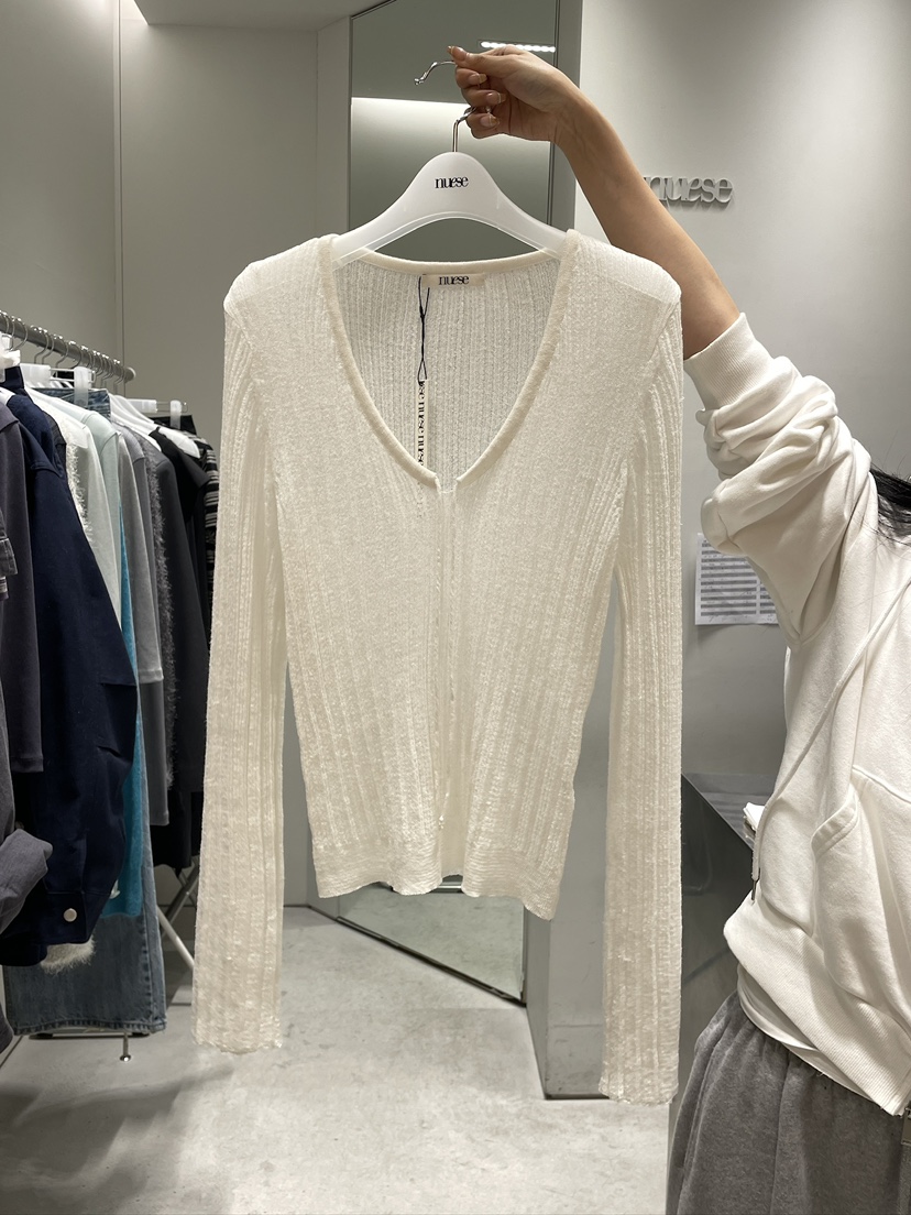 NUESE東大門直郵女士新款真品人氣職業26春夏針織衫修身羅紋NUESE針織衫圖色1