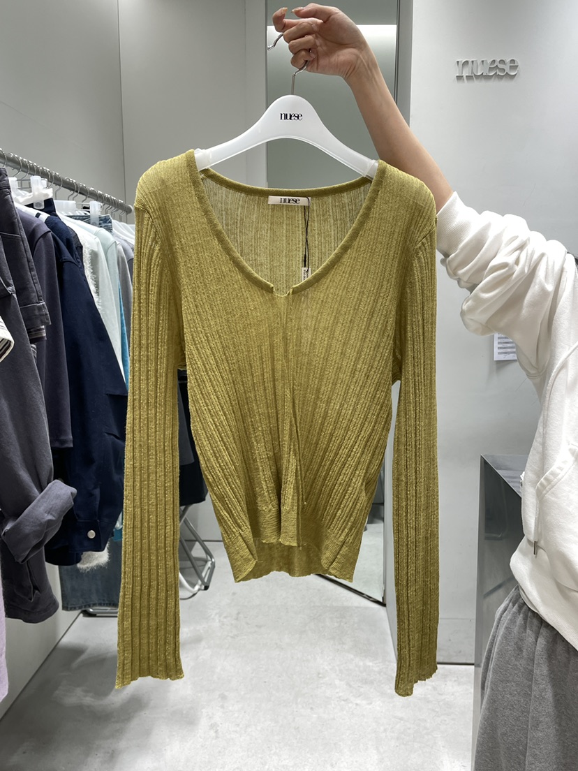 NUESE東大門直郵女士新款真品人氣職業26春夏針織衫修身羅紋NUESE針織衫圖色2