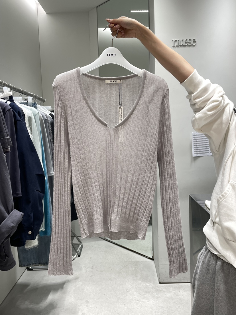 NUESE東大門直郵女士新款真品人氣職業26春夏針織衫修身羅紋NUESE針織衫圖色3