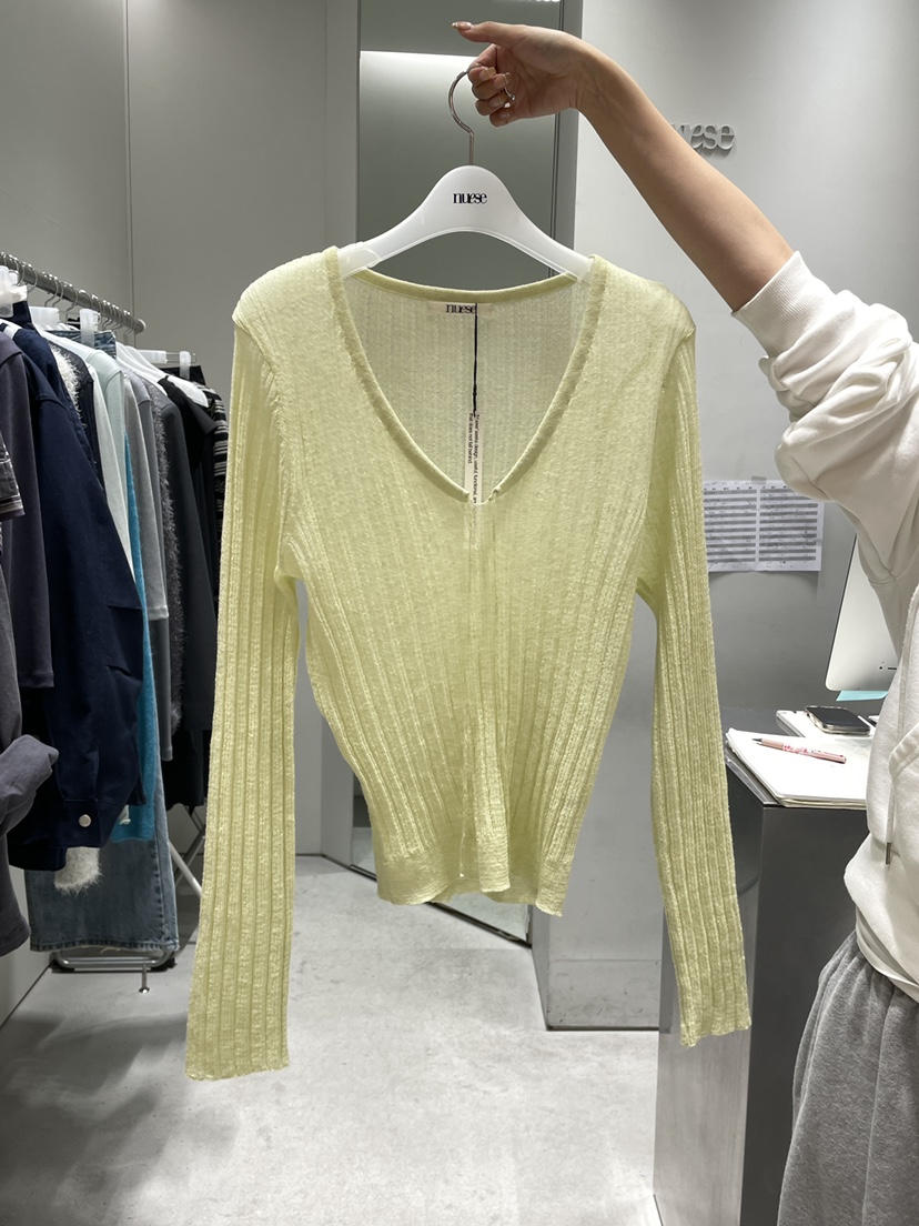 NUESE東大門直郵女士新款真品人氣職業26春夏針織衫修身羅紋NUESE針織衫圖色5