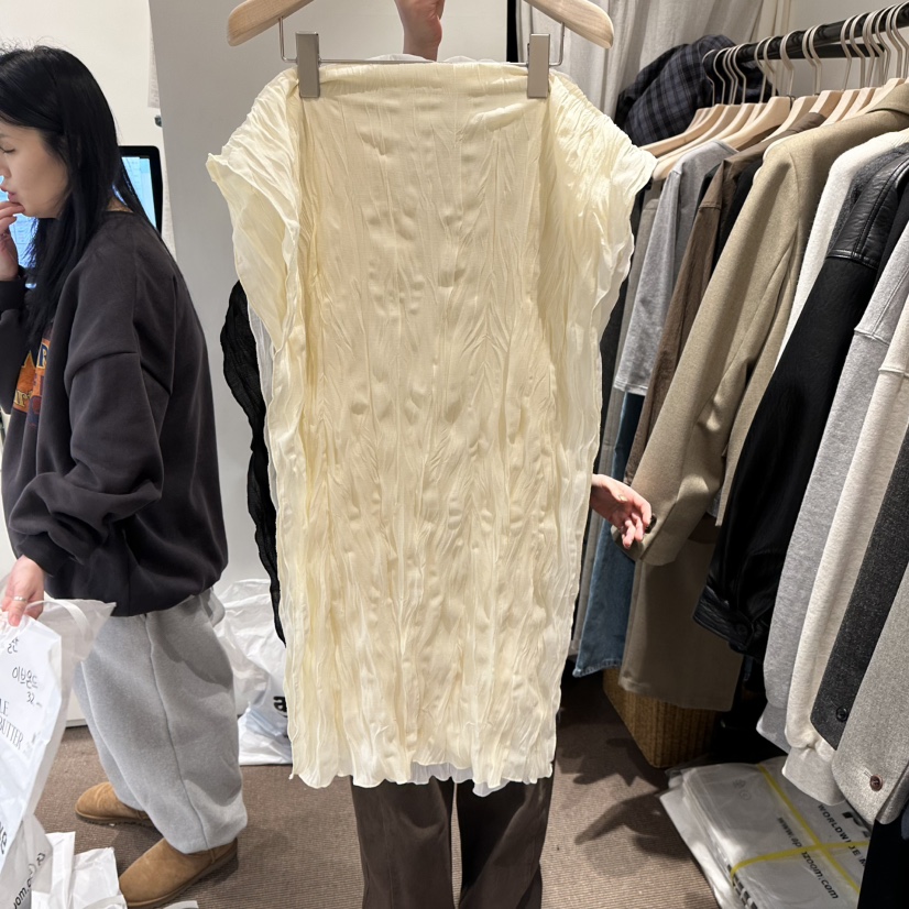 LE BUTTER韓國直郵女裝新品休閑人氣真品時尚職業長裙圍巾LE BUTTER長裙圖色1