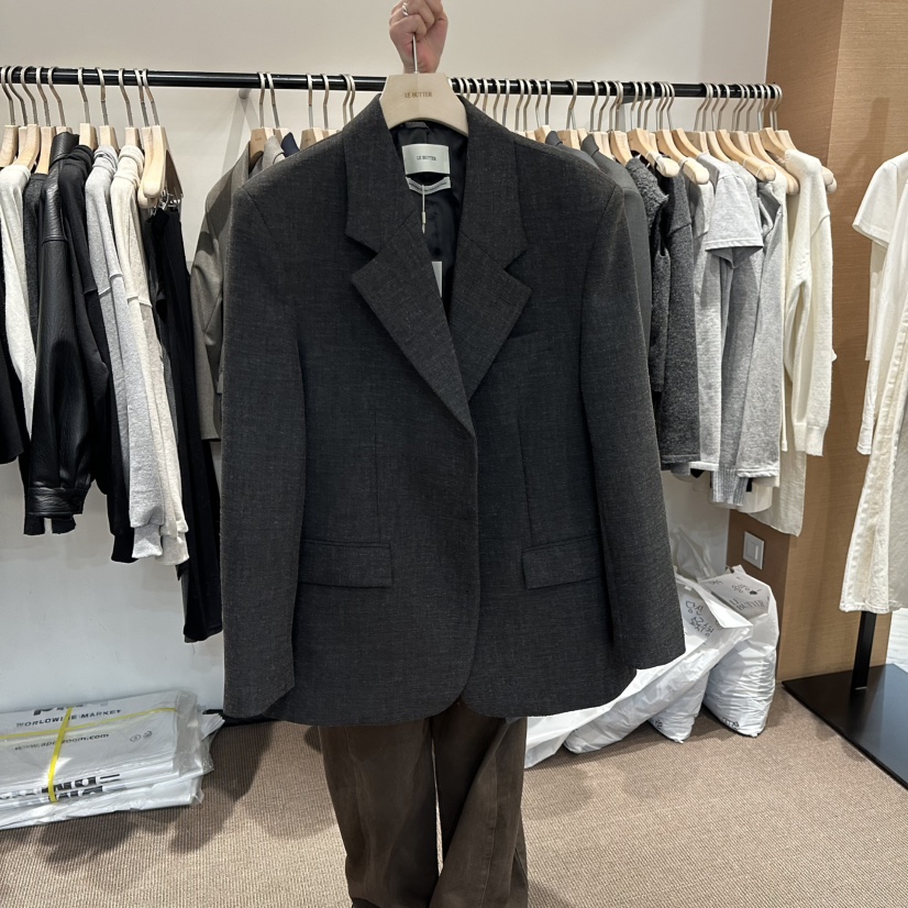 LE BUTTER東大門實拍女裝新品時尚職業人氣推薦夾克羊毛LE BUTTER夾克圖色3墨色